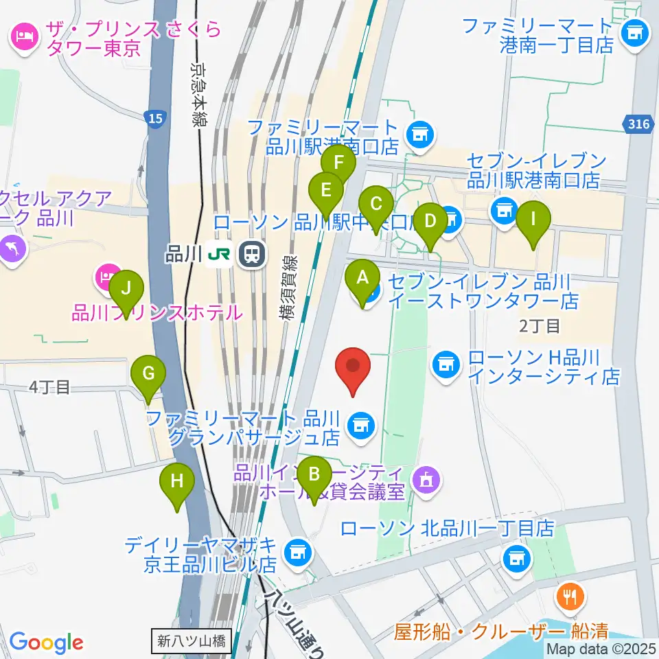 品川グランドホール周辺のホテル一覧地図