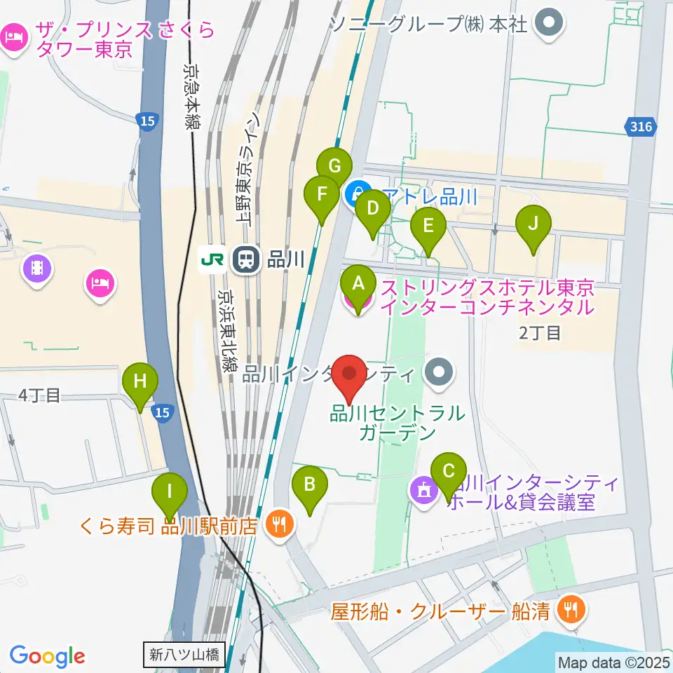 品川グランドホール周辺のホテル一覧地図
