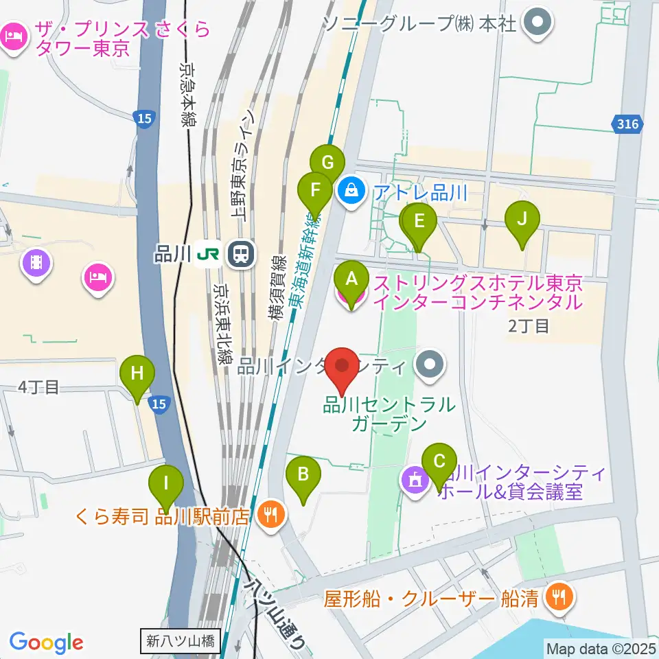 品川グランドホール周辺のホテル一覧地図