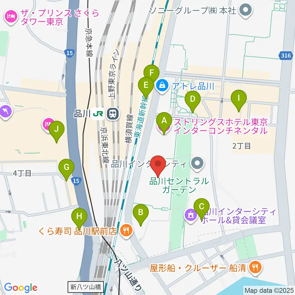 品川グランドホール周辺のホテル一覧地図