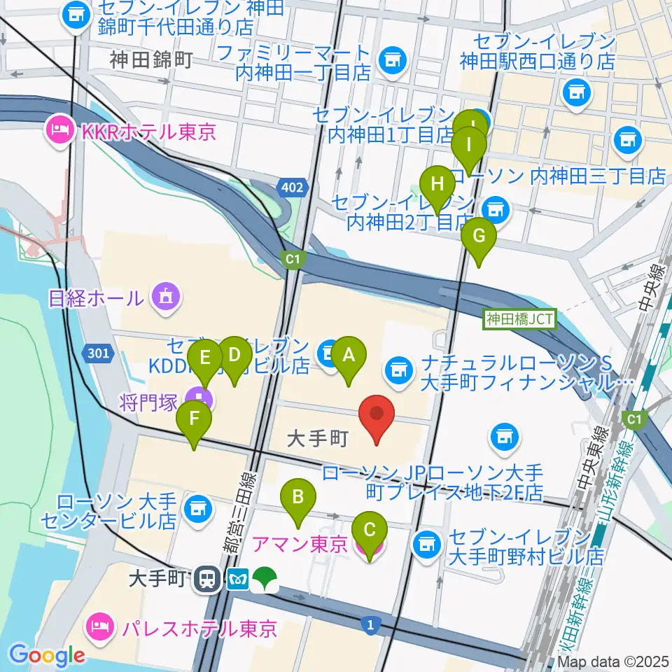 大手町サンケイプラザ周辺のホテル一覧地図