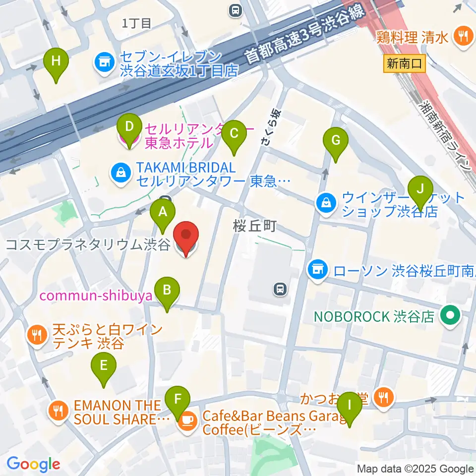 コスモプラネタリウム渋谷周辺のホテル一覧地図