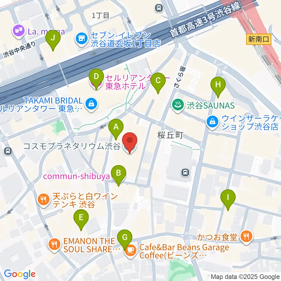 コスモプラネタリウム渋谷周辺のホテル一覧地図