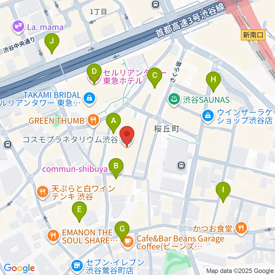 コスモプラネタリウム渋谷周辺のホテル一覧地図