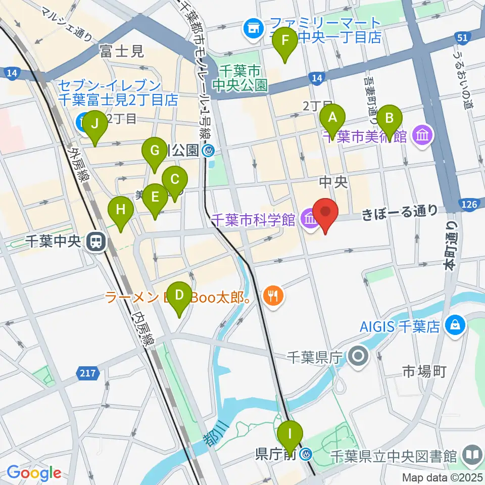 千葉市科学館周辺のホテル一覧地図