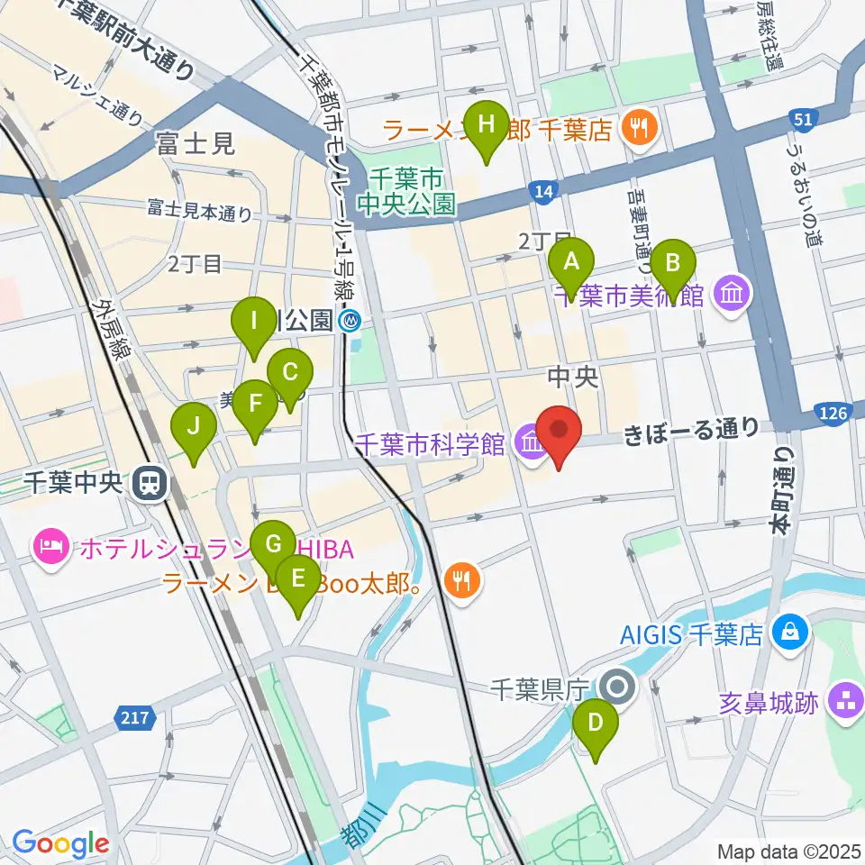 千葉市科学館周辺のホテル一覧地図