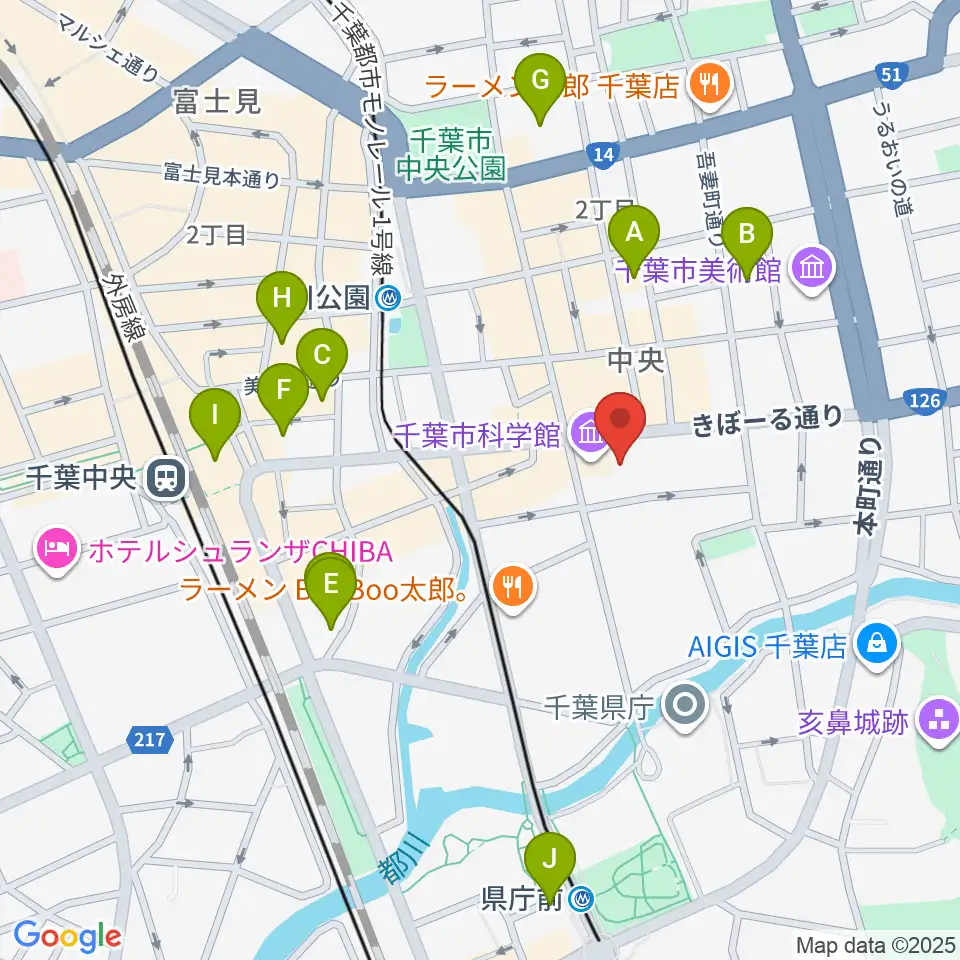 千葉市科学館周辺のホテル一覧地図