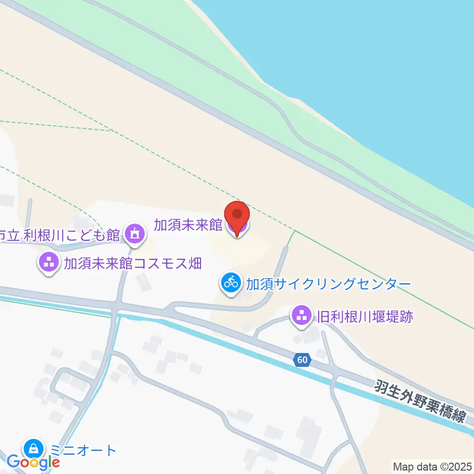 加須未来館周辺のホテル一覧地図