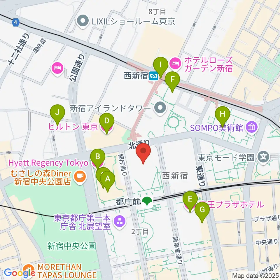 新宿住友ビル三角広場周辺のホテル一覧地図