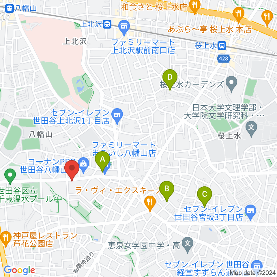 アップス（希望丘青少年交流センター）周辺のホテル一覧地図