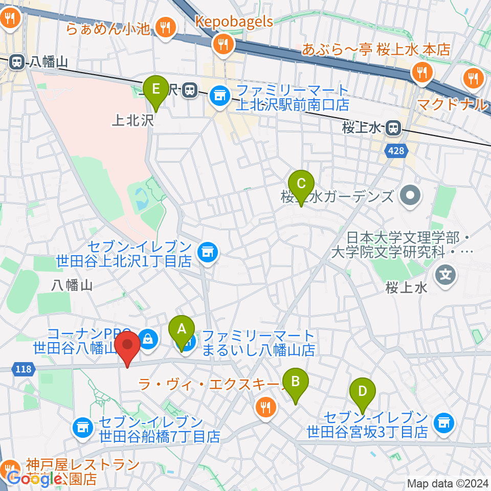 アップス（希望丘青少年交流センター）周辺のホテル一覧地図