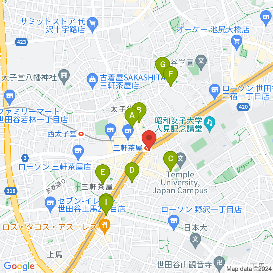 スタジオクレッセ周辺のホテル一覧地図