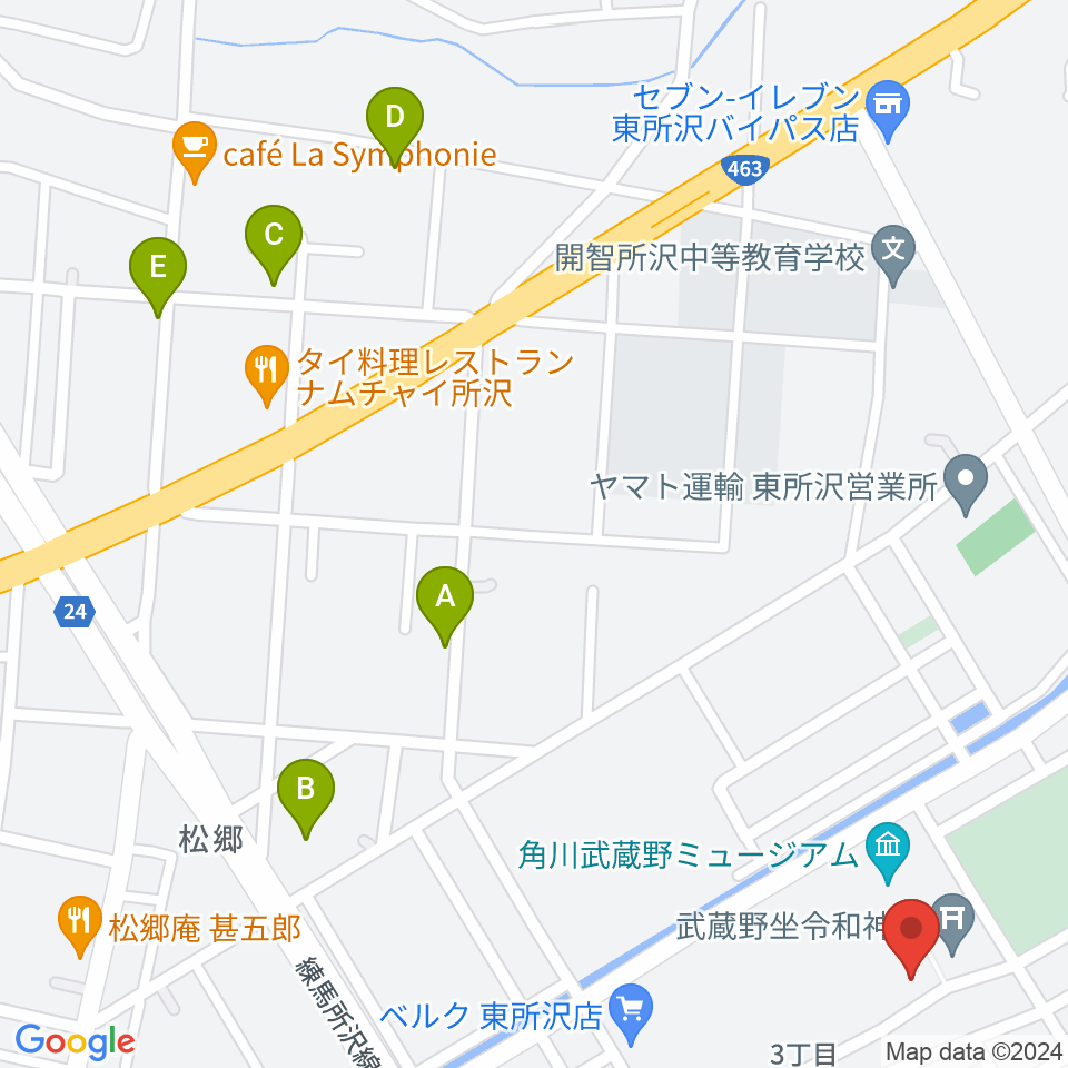 ところざわサクラタウン・ジャパンパビリオン周辺のホテル一覧地図
