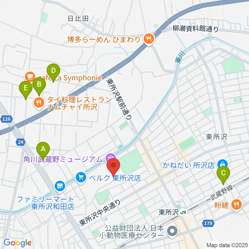 ところざわサクラタウン・ジャパンパビリオン周辺のホテル一覧地図