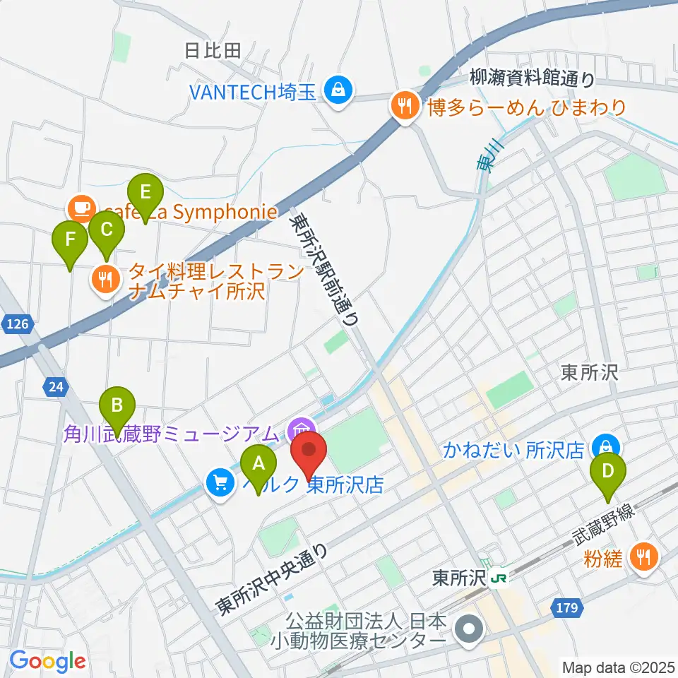 ところざわサクラタウン・ジャパンパビリオン周辺のホテル一覧地図