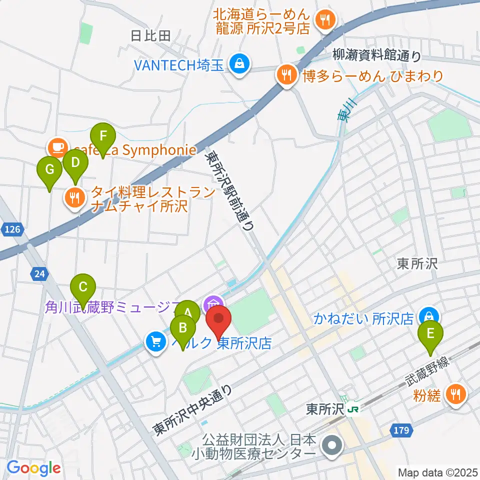 ところざわサクラタウン・ジャパンパビリオン周辺のホテル一覧地図