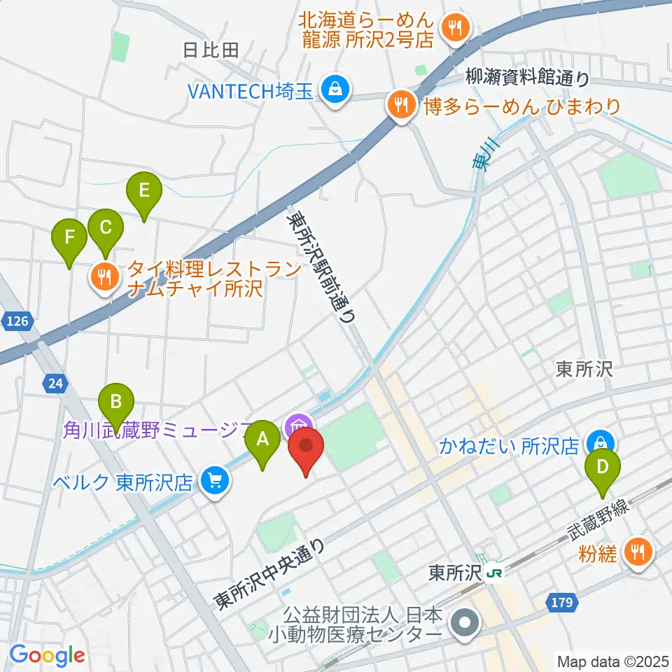ところざわサクラタウン・ジャパンパビリオン周辺のホテル一覧地図