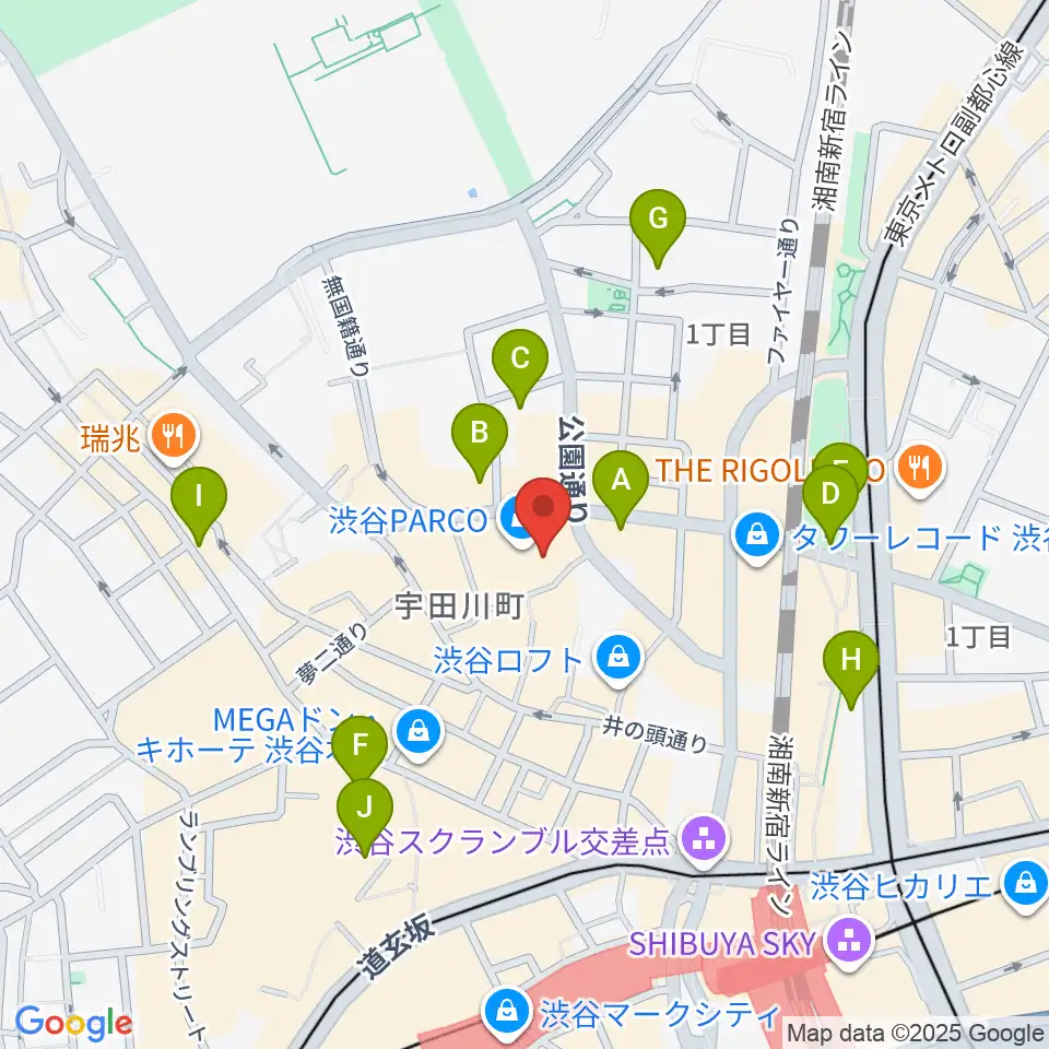 ユニオンレコード渋谷周辺のホテル一覧地図