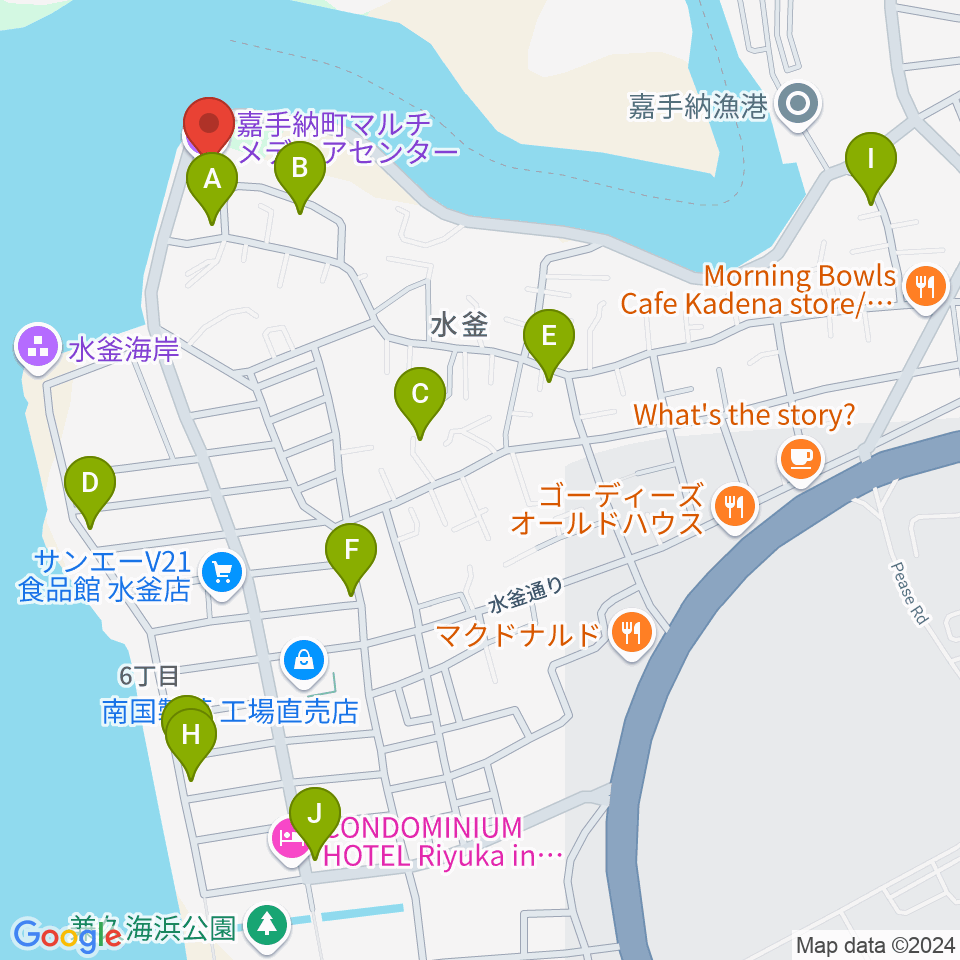 嘉手納町マルチメディアセンタースタジオ周辺のホテル一覧地図