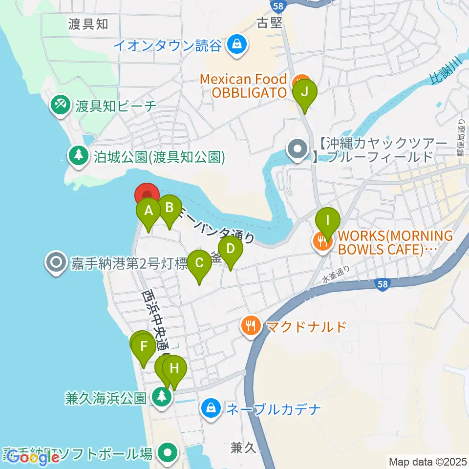 嘉手納町マルチメディアセンター周辺のホテル一覧地図