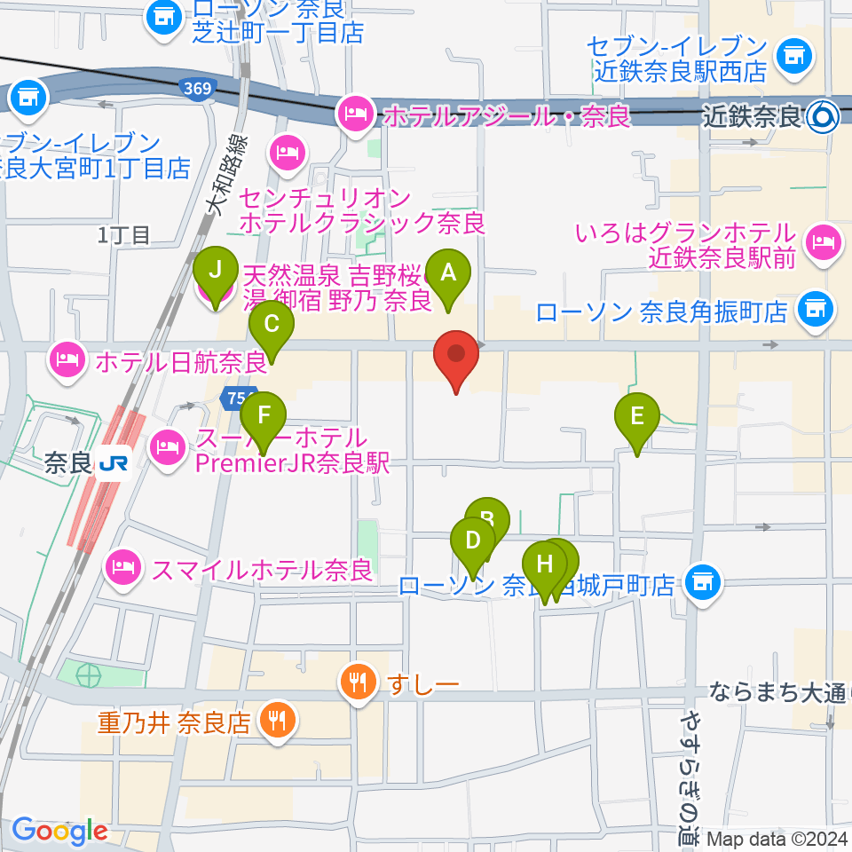 奈良EVANS CASTLE HALL 周辺のホテル一覧地図