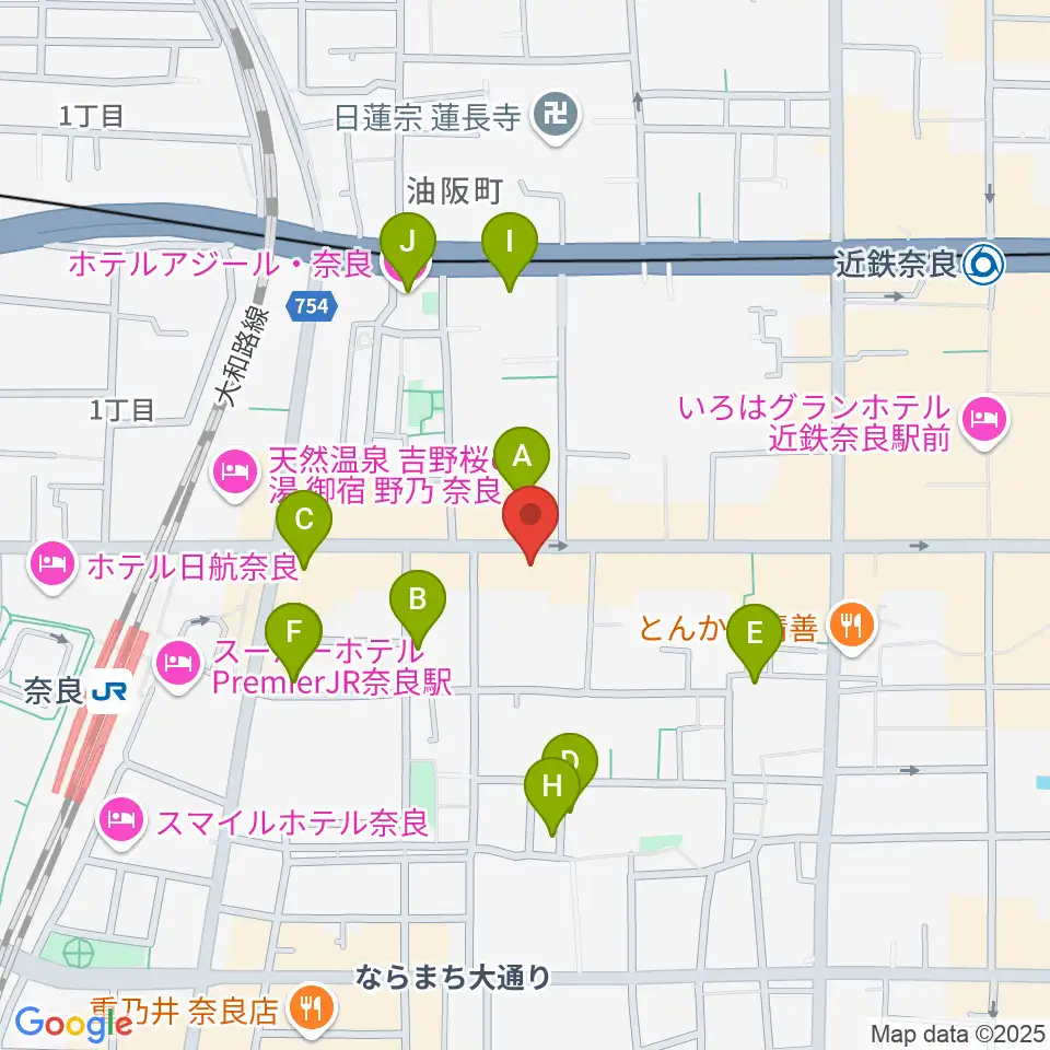 奈良EVANS CASTLE HALL周辺のホテル一覧地図
