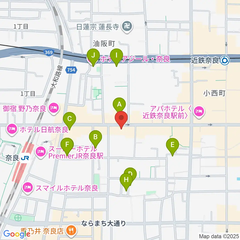 奈良EVANS CASTLE HALL周辺のホテル一覧地図