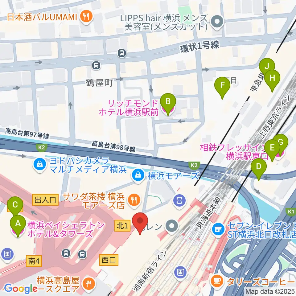 T・ジョイ横浜周辺のホテル一覧地図