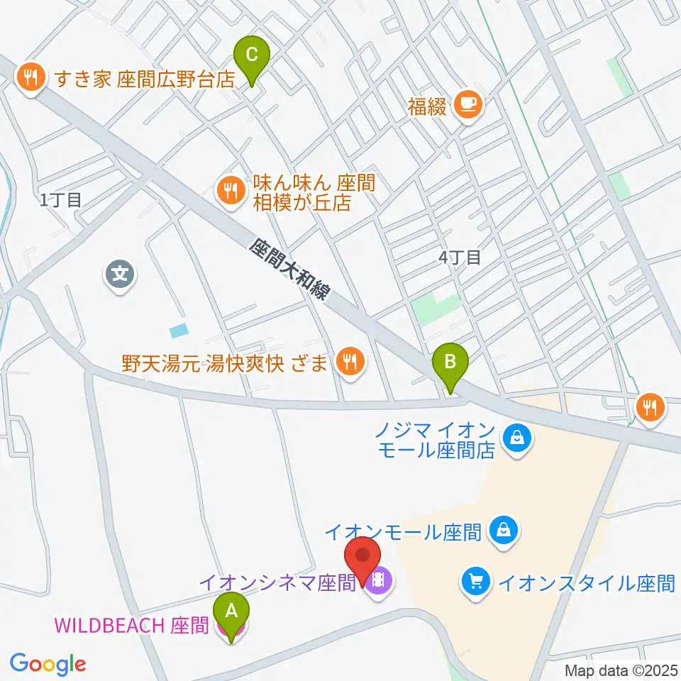 イオンシネマ座間周辺のホテル一覧地図