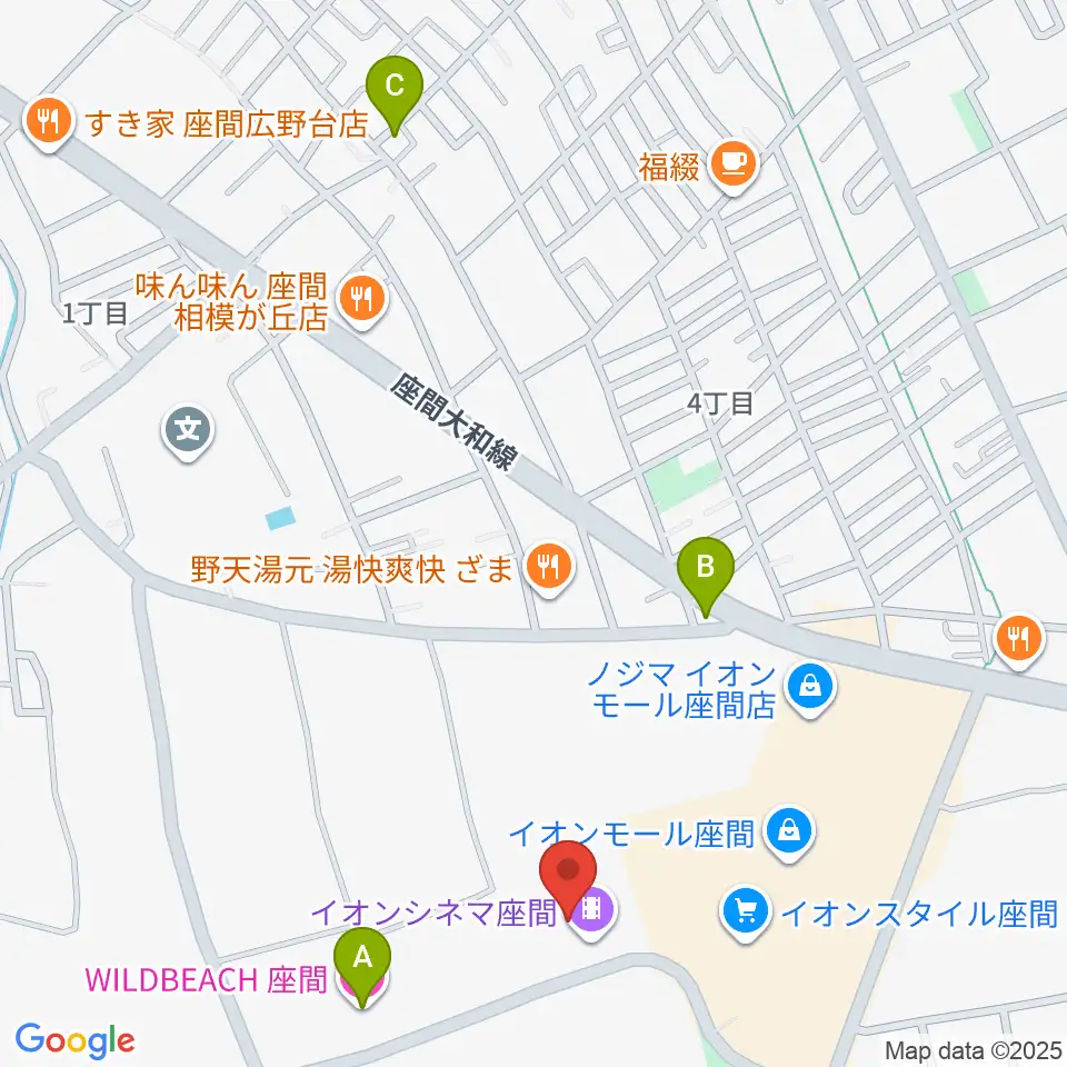 イオンシネマ座間周辺のホテル一覧地図