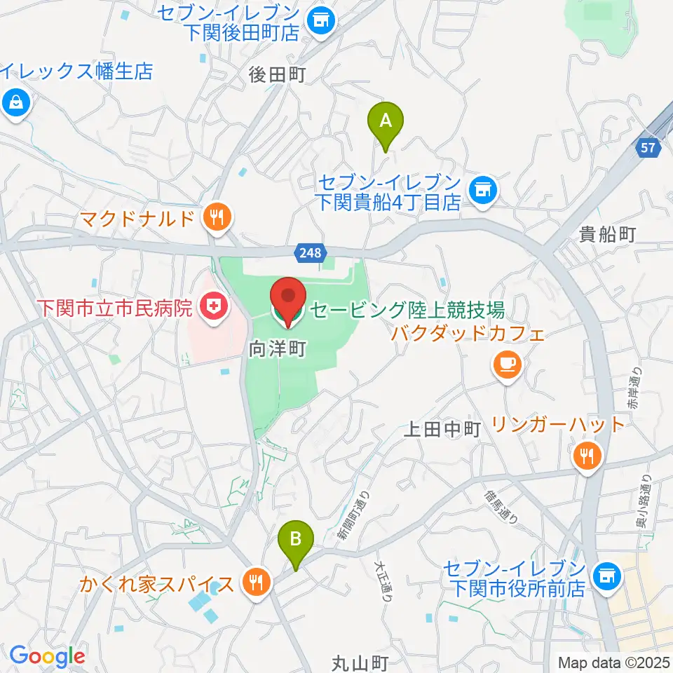 セービング陸上競技場周辺のホテル一覧地図