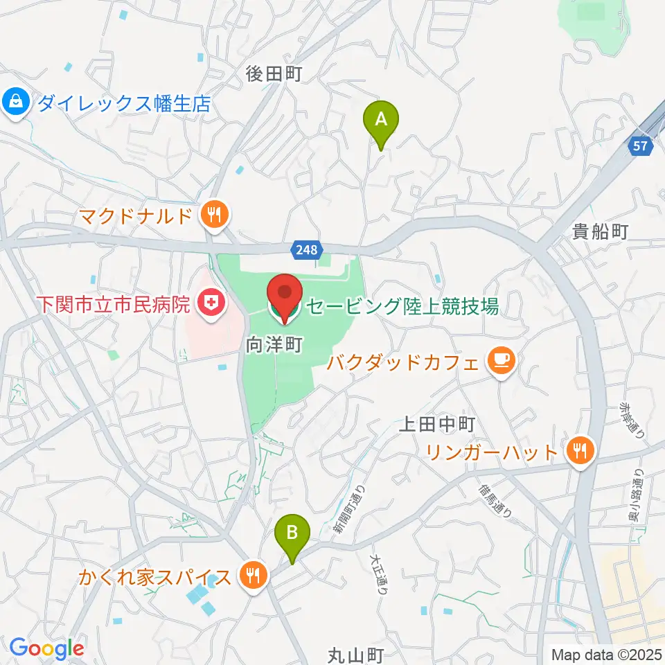 セービング陸上競技場周辺のホテル一覧地図