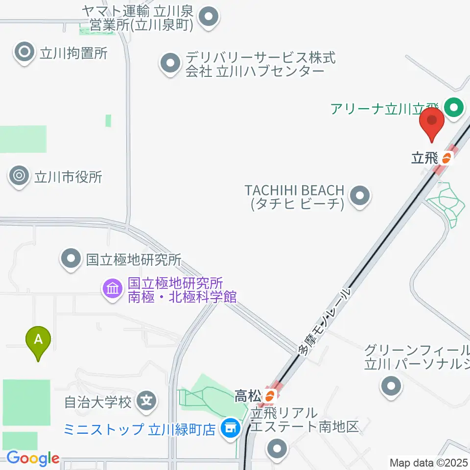 ドーム立川立飛周辺のホテル一覧地図