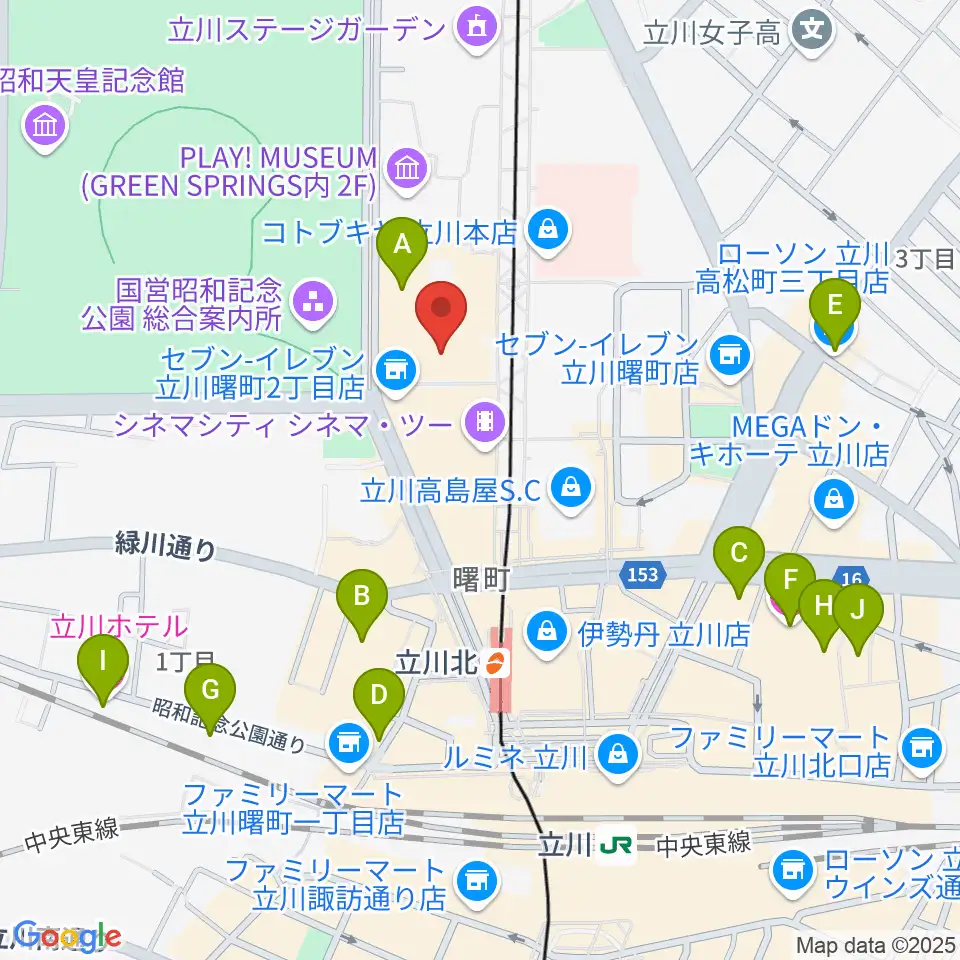 たましん美術館周辺のホテル一覧地図