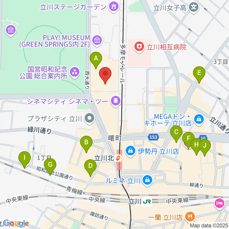 たましん美術館周辺のホテル一覧地図
