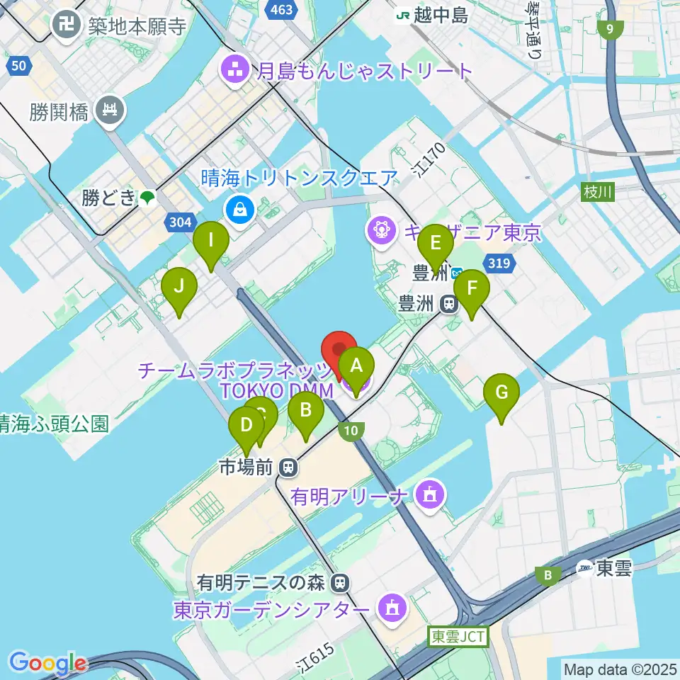 MIFA Football Park豊洲周辺のホテル一覧地図