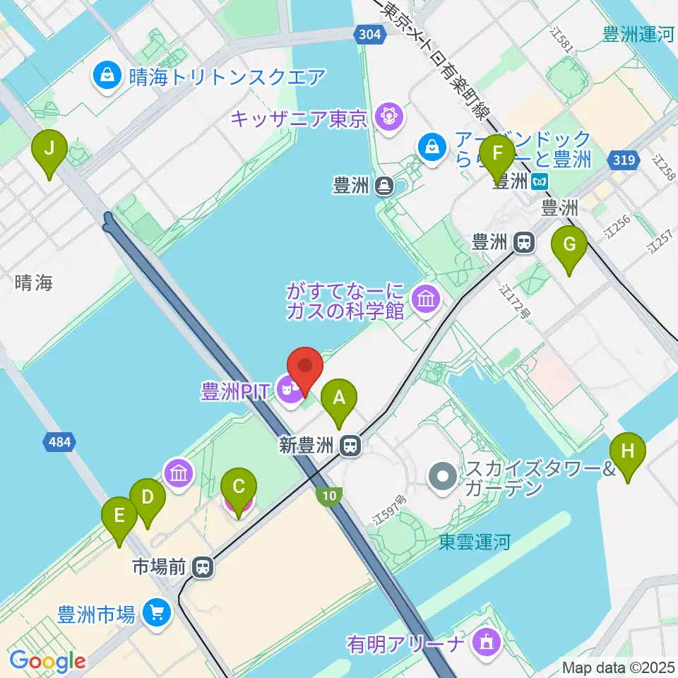 MIFA Football Park豊洲周辺のホテル一覧地図