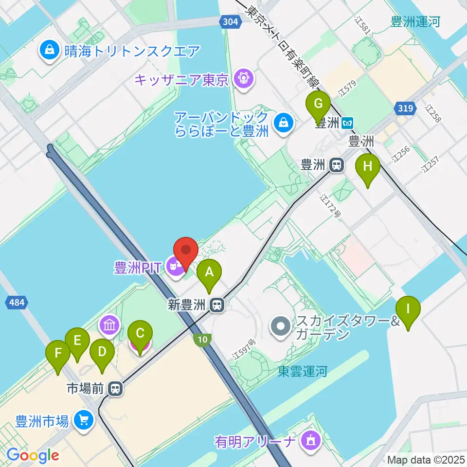 MIFA Football Park豊洲周辺のホテル一覧地図