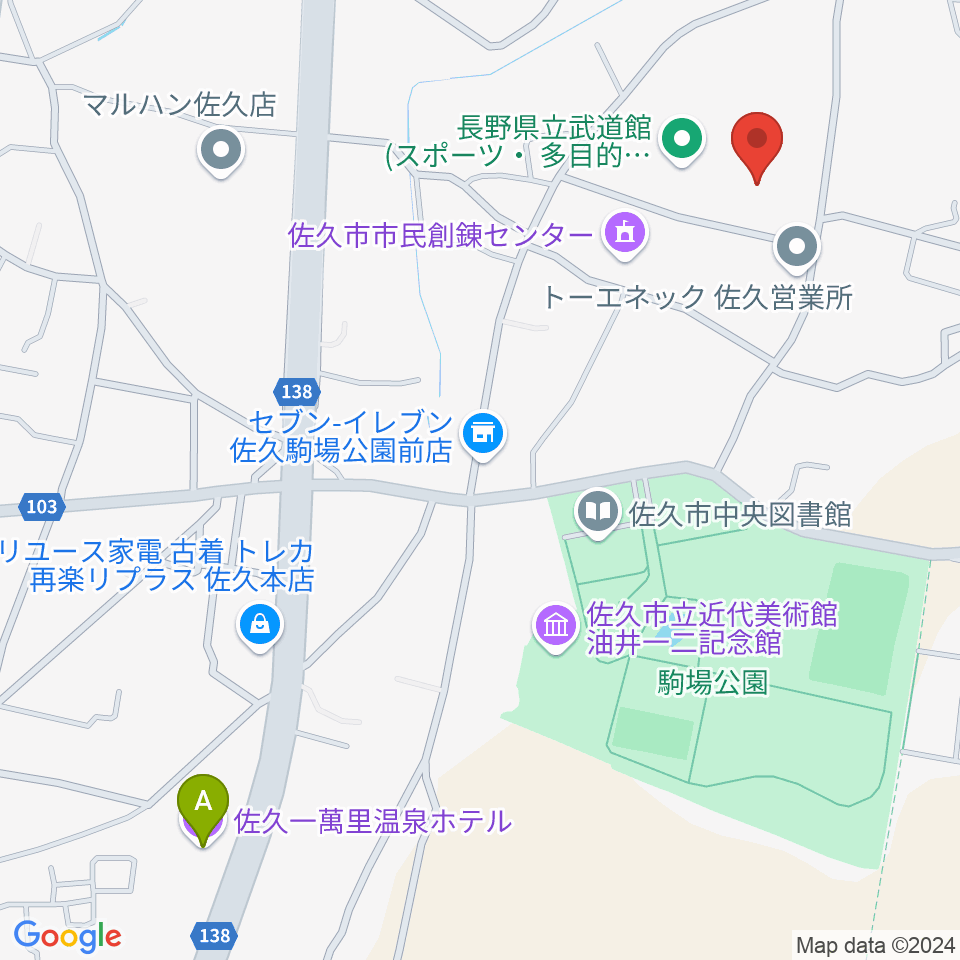 長野県立武道館周辺のホテル一覧地図