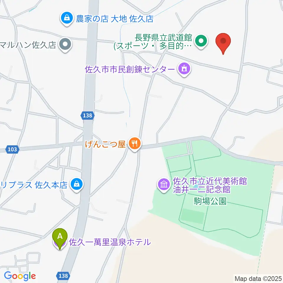 長野県立武道館周辺のホテル一覧地図