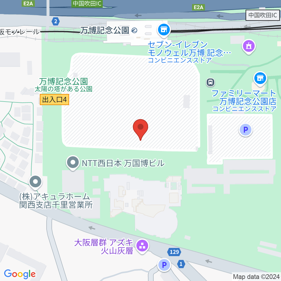 大阪万博記念公園アリーナ（仮） 周辺のホテル一覧地図