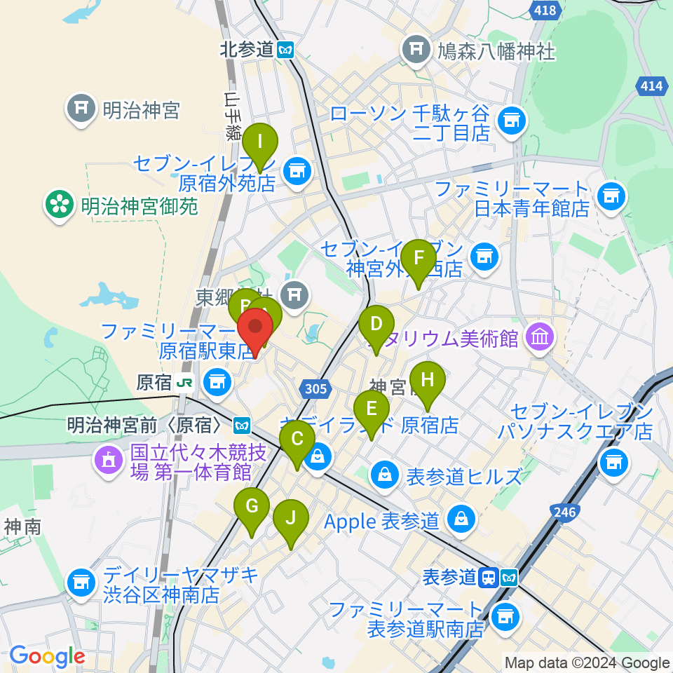 原宿RUIDE周辺のホテル一覧地図