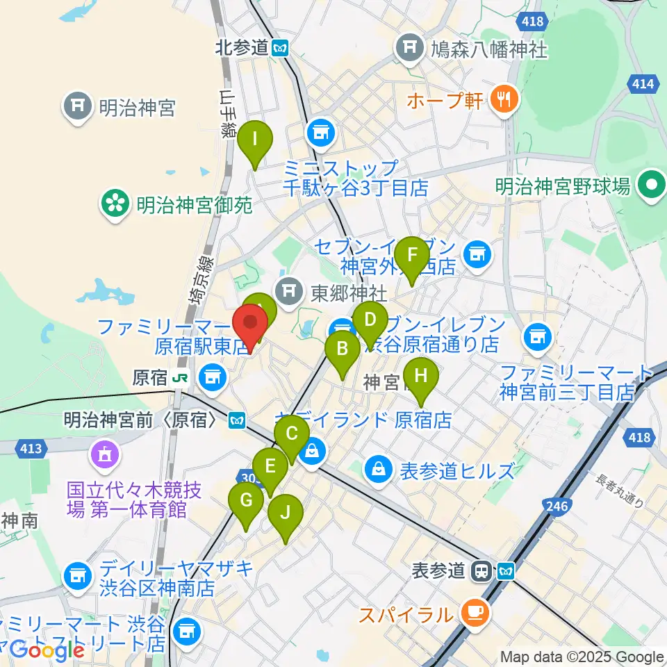 原宿RUIDE周辺のホテル一覧地図