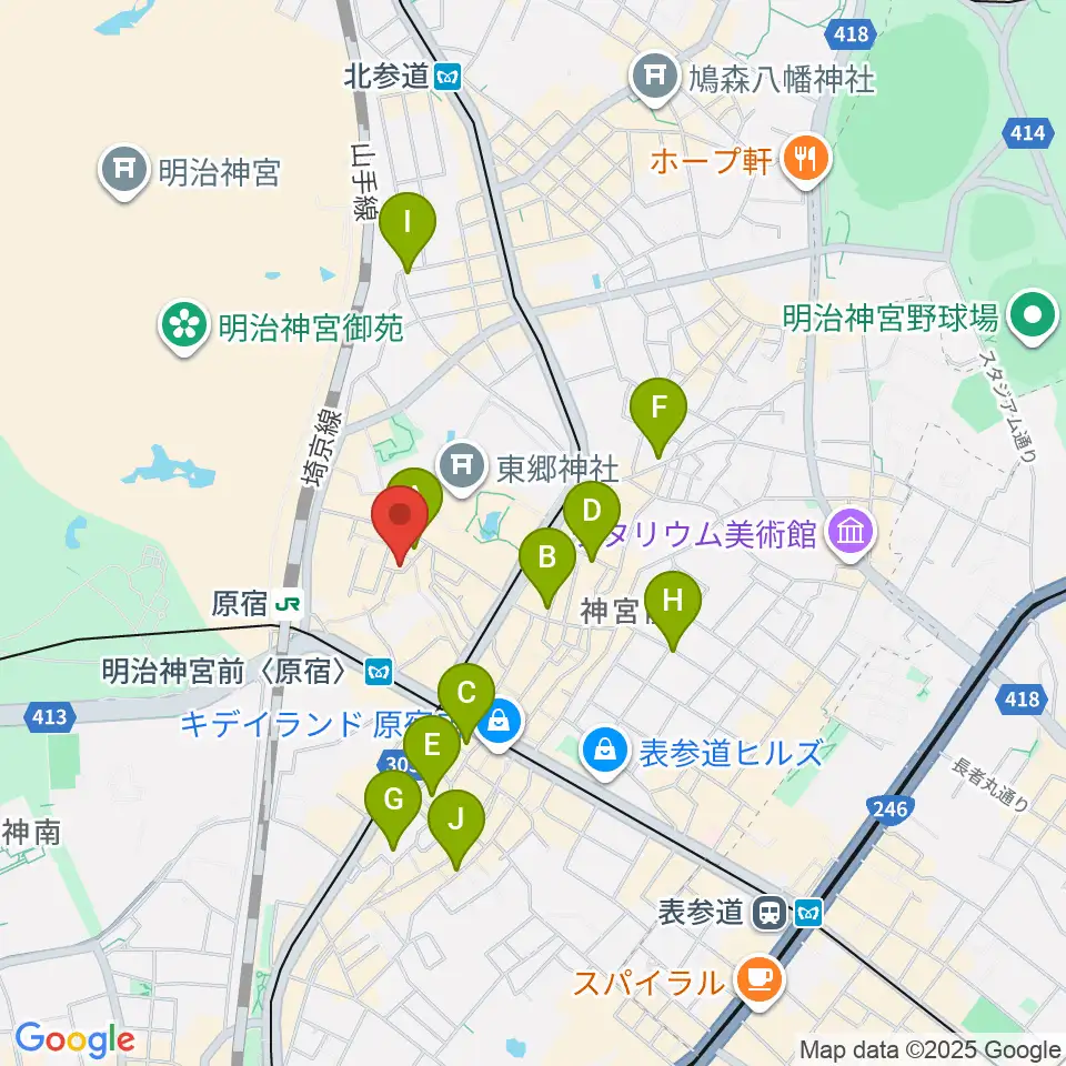 原宿RUIDE周辺のホテル一覧地図