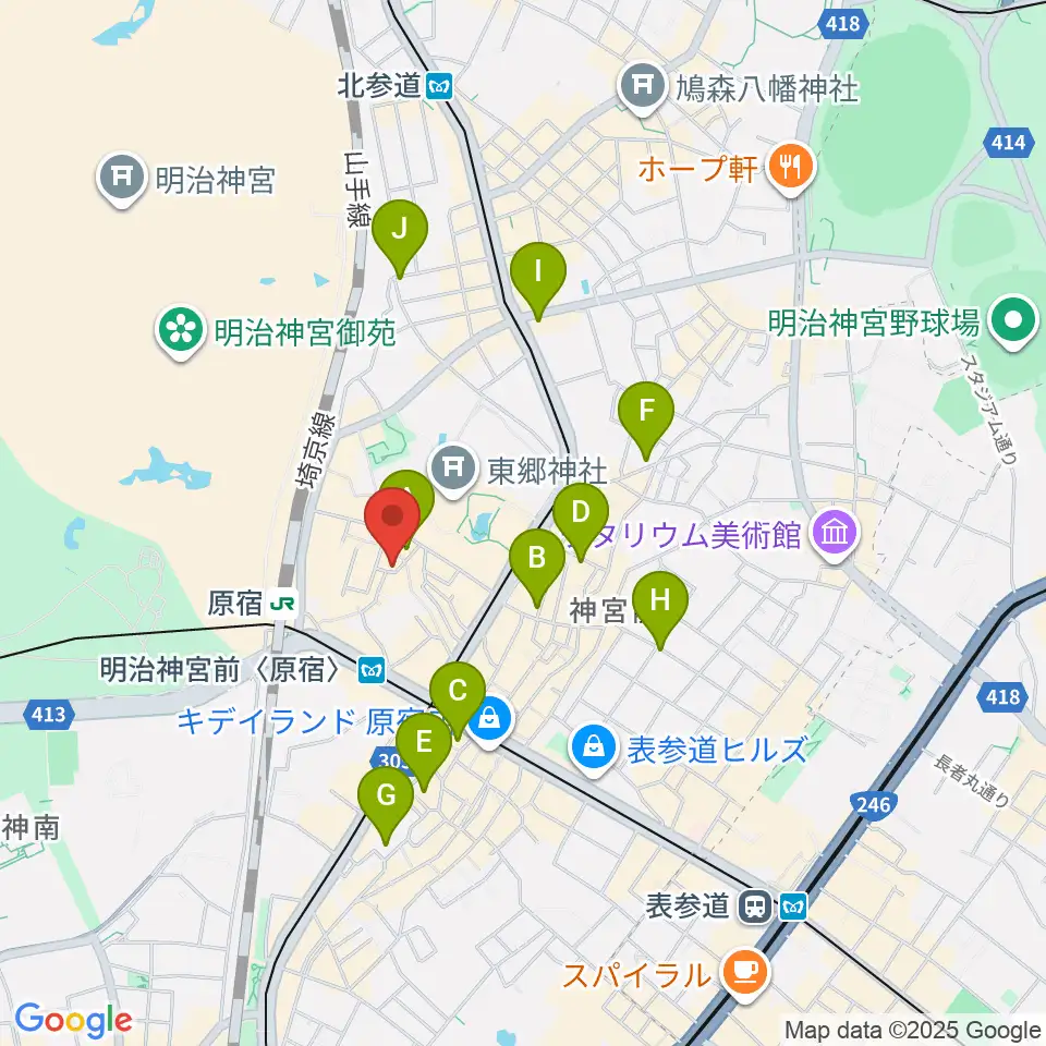 原宿RUIDE周辺のホテル一覧地図