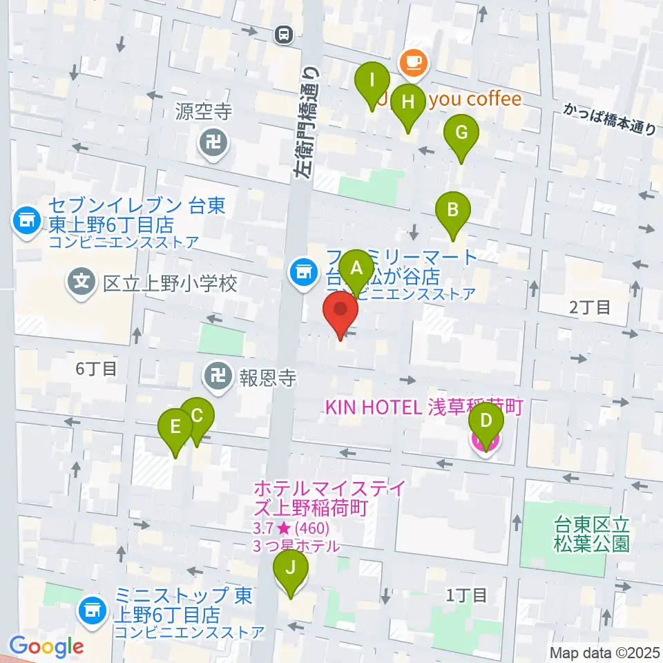 アキバ音楽教室周辺のホテル一覧地図