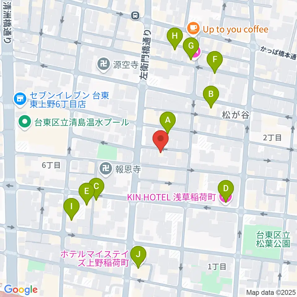 アキバ音楽教室周辺のホテル一覧地図