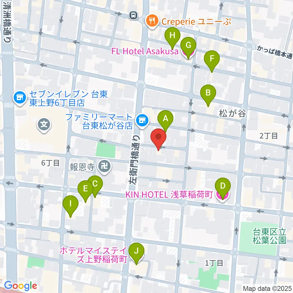 アキバ音楽教室周辺のホテル一覧地図