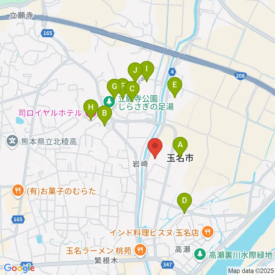 玉名市民会館ホール周辺のホテル一覧地図