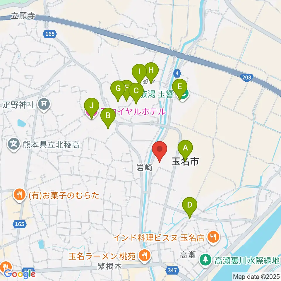 玉名市民会館ホール周辺のホテル一覧地図